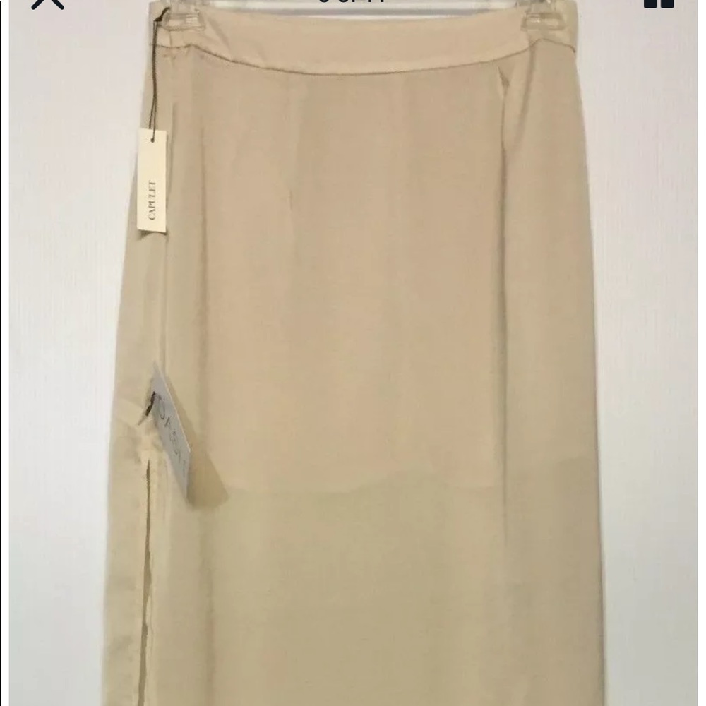 Capulet Cream Chiffon High Waist Slit Maxi Skirt - Picture 5 of 9